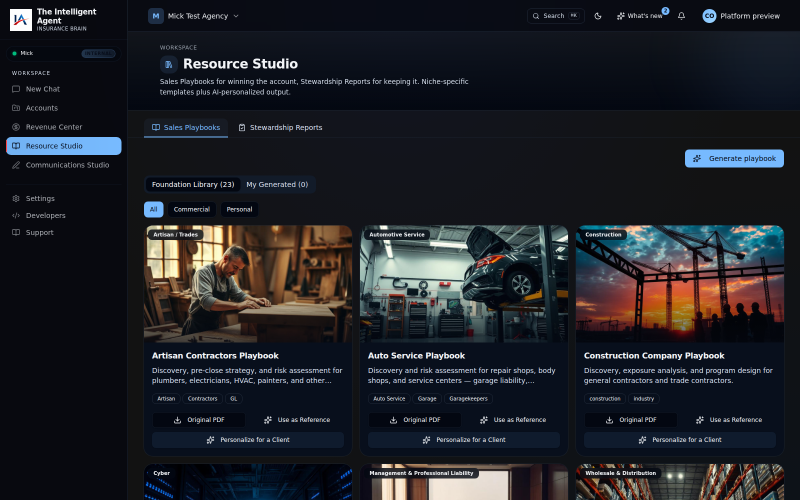 Actual Resource Studio workspace
